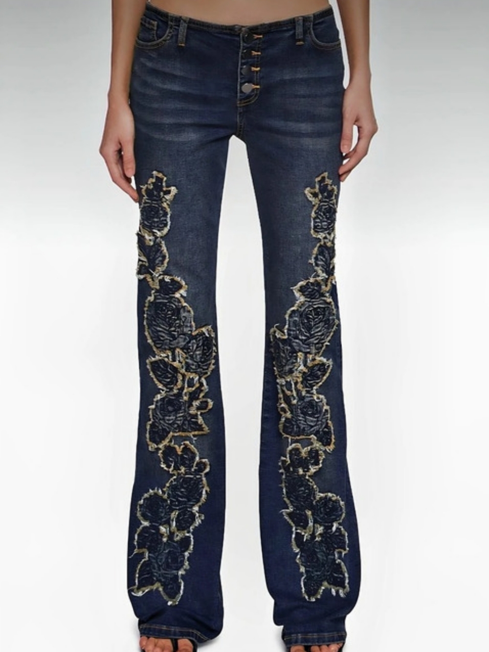 dELiA*s King's Road Flared Jeans Blue Size Large (8)